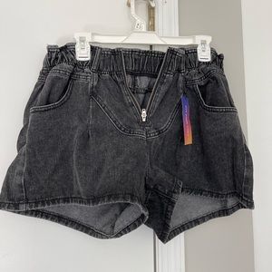 Never worn black denim shorts